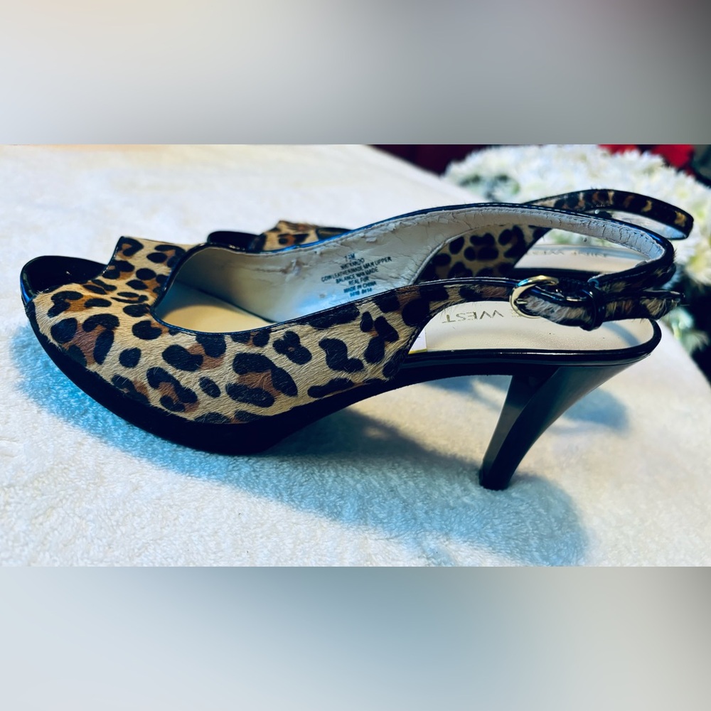 Brand New Fur Heels By NINE WEST - Size 7.5 M - Heel Height 3.5 Inches - Picture 2 of 6